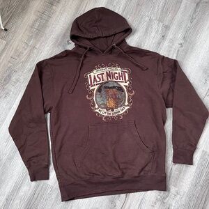 Morgan Wallen Hoodie Mens Large Brown Pullover Sweatshirt Last Night tour merch